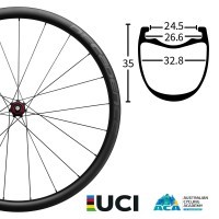 NEW Superlight 1050 gram 35mm Carbon Spoked Tubeless Able Wheel Set & Free Shipping Worldwide